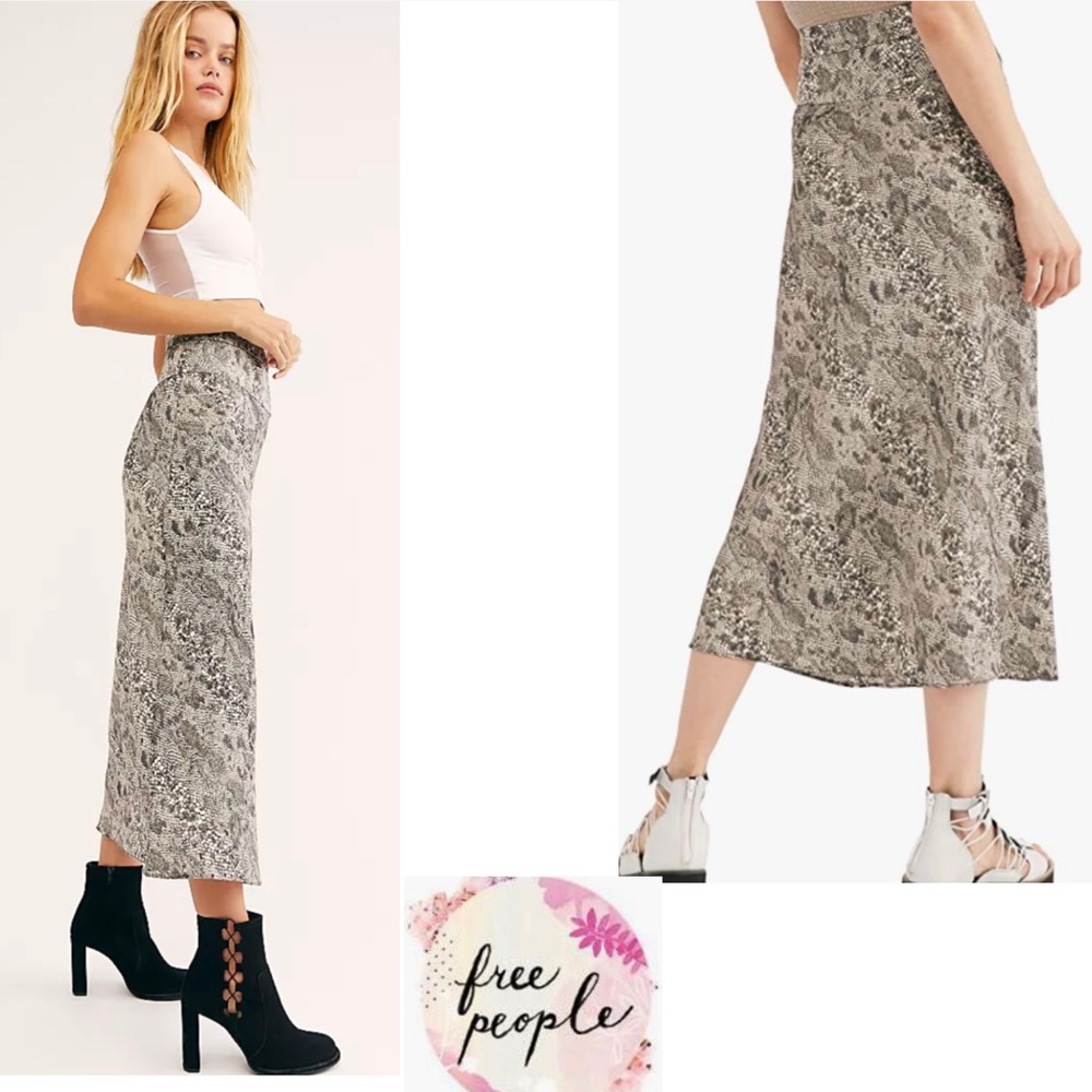 NWOT Free People Normani Bias Midi Skirt - Picture 2 of 10